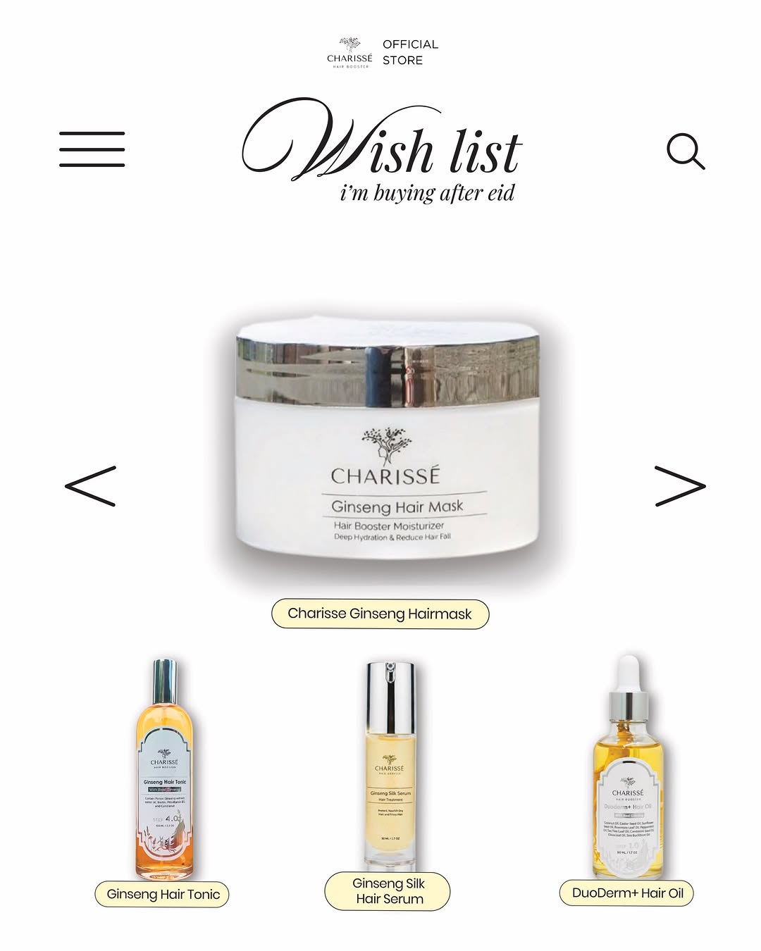 Charissé Ginseng Hair Mask wishlist
